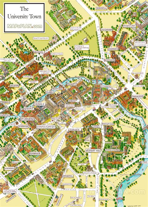 map of cambridge university england